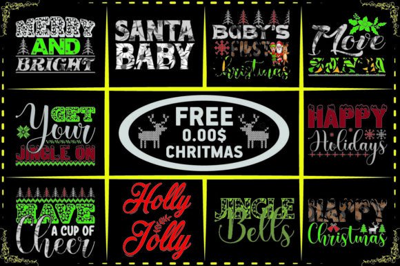 Christmas T-Shirt Bundle Graphics for Bloggers and Designers
