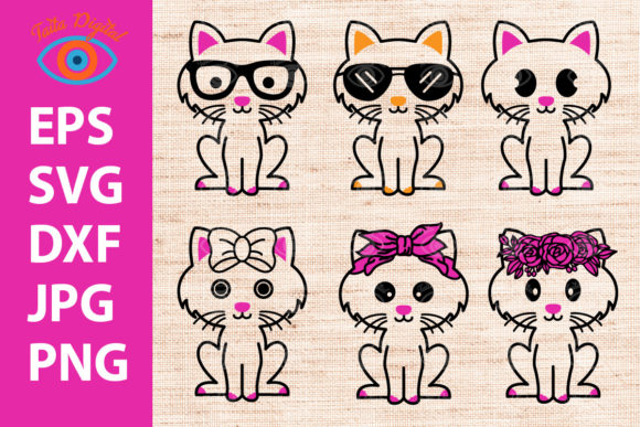 Funny Cat Kitten Silhouette Graphics for Editorial Use