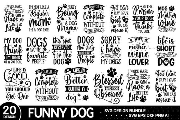 Funny Dog Svg Bundle