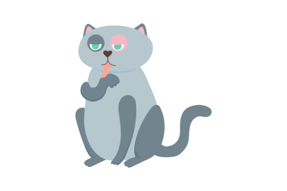 Kitty Funny Face Cat Little Green Graphics