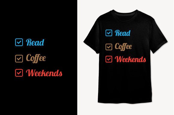 Read Coffee Weekends T-shirt Graphic