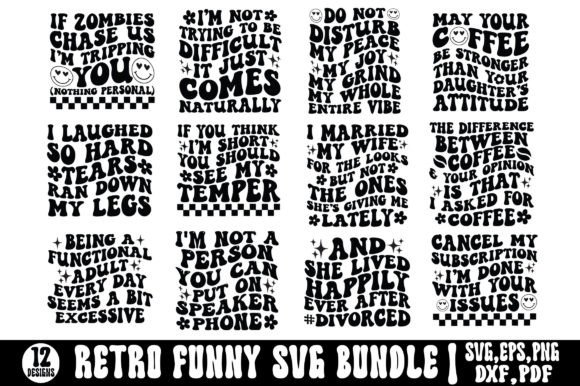 Retro Funny SVG Bundle for Crafts and Graphics
