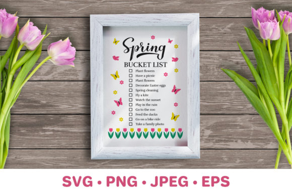 Spring Bucket List. Seasonal Planner Graphics