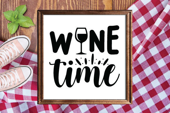 Wine Time Svg Graphics for Print Templates